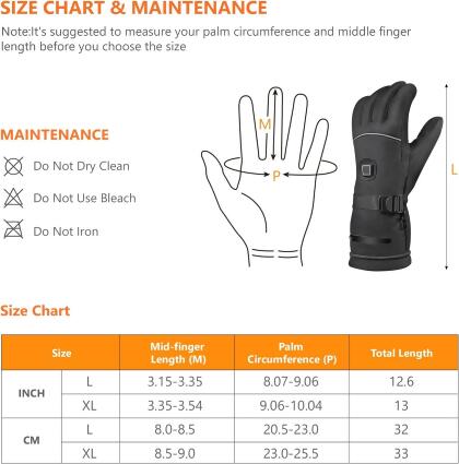 krosa -30 Heated Gloves for Men & Women, 3000mah Battery STS08 (Large) - Black - Open Box alternate image