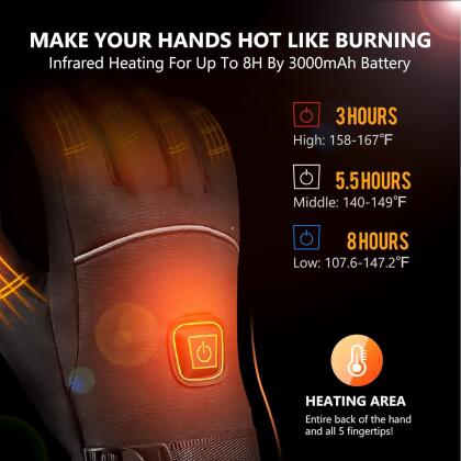 krosa -30 Heated Gloves for Men & Women, 3000mah Battery STS08 (Large) - Black - Open Box alternate image