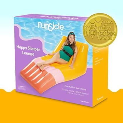 Funsicle 5.8 ft Happy Sleeper Inflatable Floating Lounge with Cup Holder alternate image