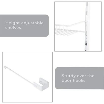 SMART DESIGN OVER THE DOOR PANTRY ORGANIZER RACK 6 ADJUSTABLE SHELVES WHITE - Open Box alternate image