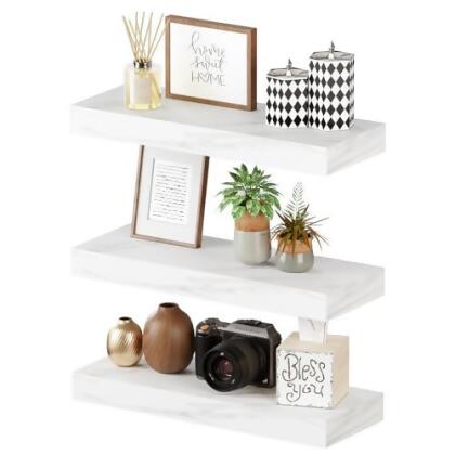 BAMEOS Floating Shelves, Wall Mounted Wooden Shelves with Invisible Brackets - Open Box alternate image