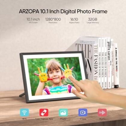 ARZOPA 10.1" Wifi Digital Picture Frame 32GB Storage P101W - Black - Open Box alternate image