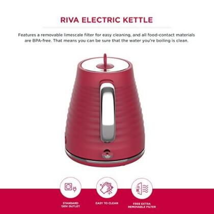 HOMEART RIVA ELECTRIC KETTLE, 1.7L, HPKR4 - RED - Open Box alternate image