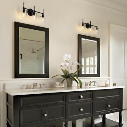 3 Light Bathroom Light Fixtures, Matte Black Bathroom Vanity Light Retro Vintage - Open Box alternate image