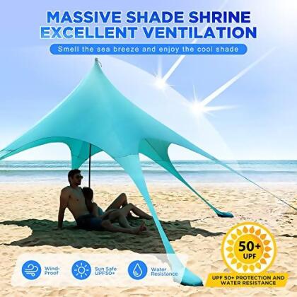 Fayloch Beach Sun Shade Tent Canopy - Turquoise - Open Box alternate image