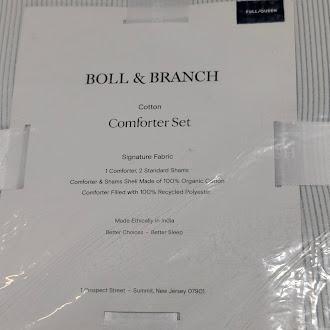 BOLL & BRANCH ORGANIC COTTON COMFORTER & SHAM SET FULL/QUEEN - WHITE/SHORE alternate image