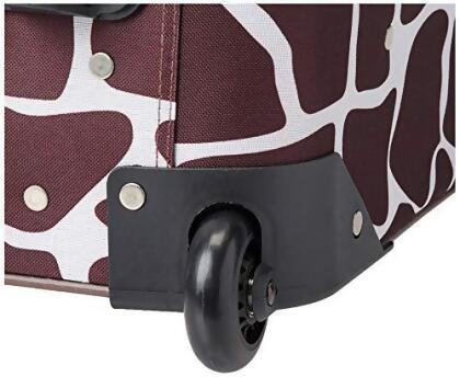 ROCKLAND 2 PIECE LUGGAGE SET CARRY-ON ROLLING SUITCASE TOTE BAG - PINK GIRAFFE alternate image