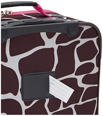 ROCKLAND 2 PIECE LUGGAGE SET CARRY-ON ROLLING SUITCASE TOTE BAG - PINK GIRAFFE alternate image