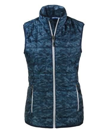 Cutter & Buck Rainier PrimaLoft® Womens Eco Insulated Full Zip Printed Puffer Vest 