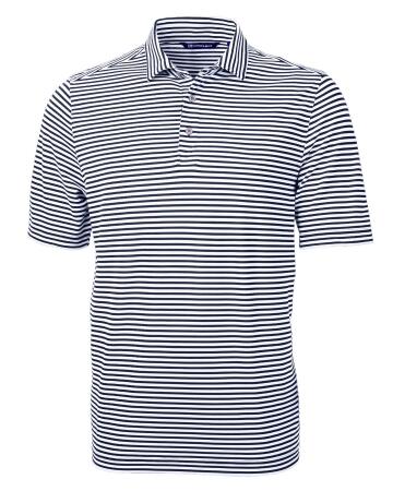 Cutter & Buck Virtue Eco Pique Stripe Recycled Mens Polo Shirt 