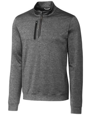 Cutter & Buck Stealth Heathered Quarter Zip Mens Pullover Jacket