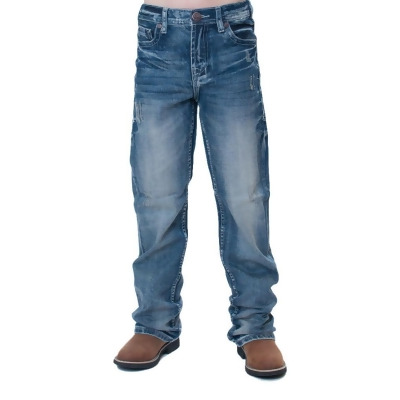 B. Tuff Western Jeans Boys Monster Mike Bootcut Button Med Wash BJMRMK 
