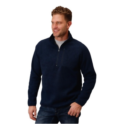 Stetson Western Sweater Mens Solid Zip Navy 11-014-0120-7111 BU 