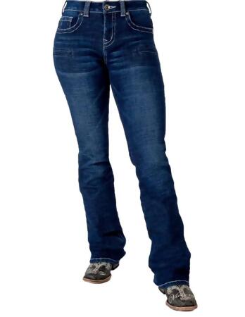 Cowgirl Tuff Western Jeans Womens DFMI Flannel Bootcut Med JFLANL 