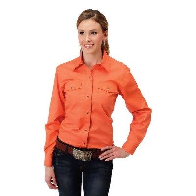 Roper Western Shirt Womens Long Sleeve Snap Orange 03-050-0265-1070 OR 