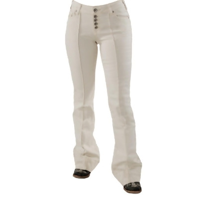 Cowgirl Tuff Western Jeans Womens Trouser Button Cream JCRMTR 