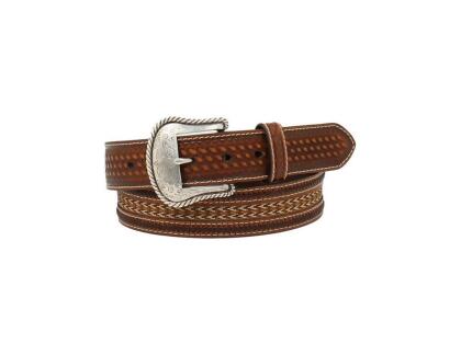 Nocona Western Belt Mens Braided Inlay Basketweave Tooled N210004702 
