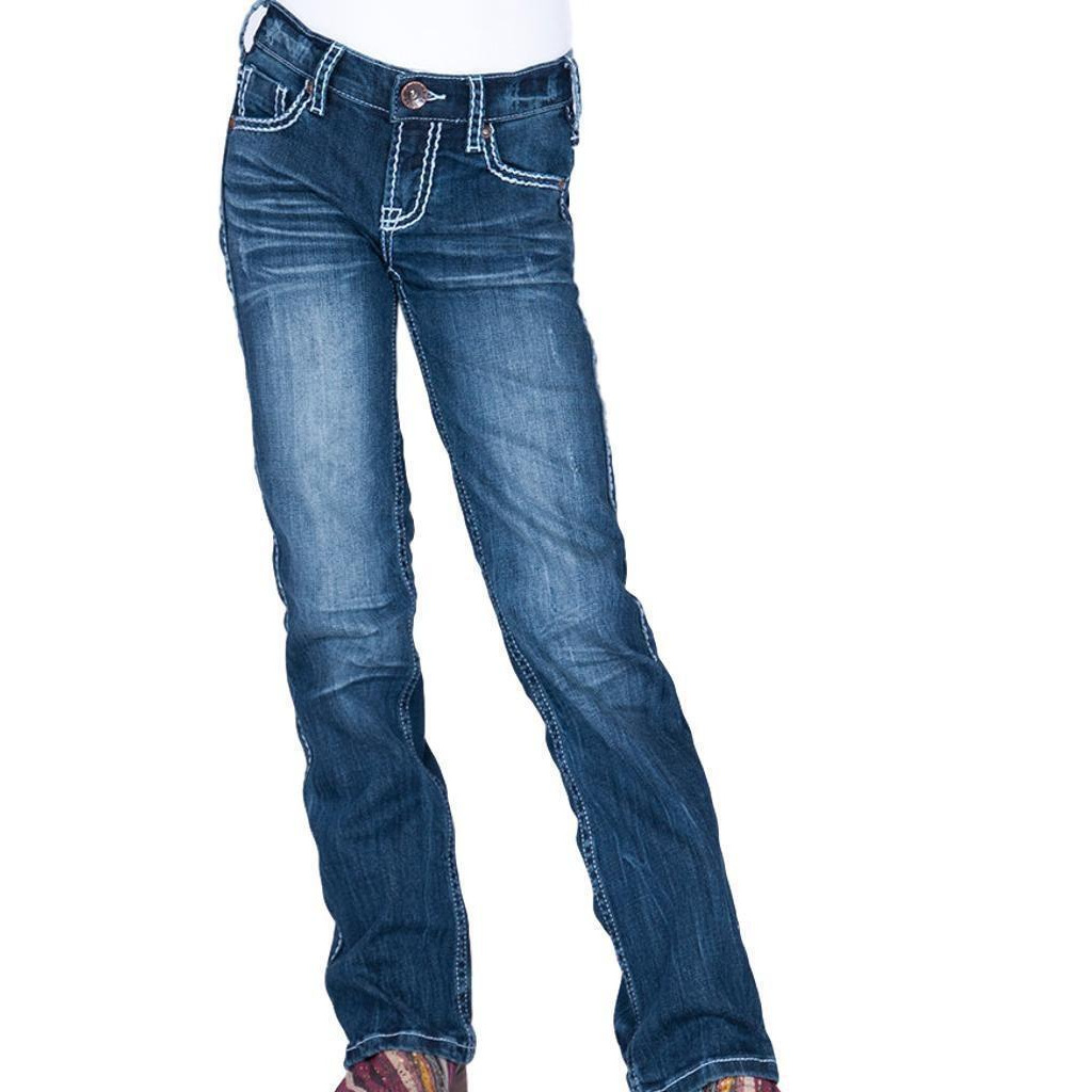 Cowgirl Tuff Western Jeans Girls Edgy Bootcut Med Wash GJEDGY