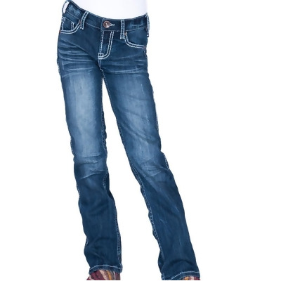 Cowgirl Tuff Western Jeans Girls Edgy Bootcut Med Wash GJEDGY 