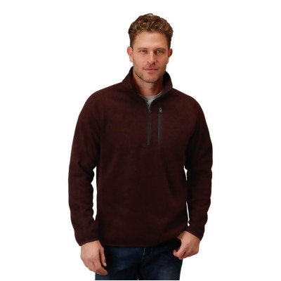 Stetson Western Sweater Mens 1/4 Zip Wine 11-014-0120-7110 WI 