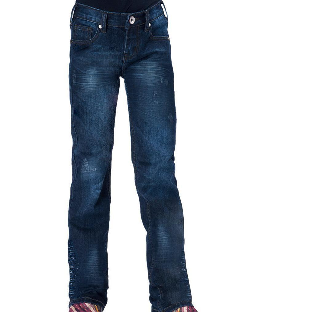 Cowgirl Tuff Western Denim Jeans Girls Shimmer Sequin Dark Wash GJSHMB