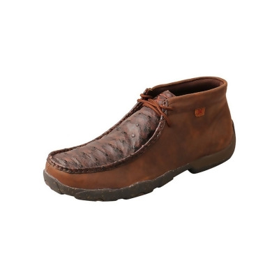 Twisted X Casual Shoes Mens Moc Ankle High Brown Ostrich MDM0087 
