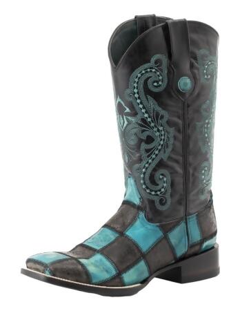 Ferrini Western Boots Mens Patchwork Distressed Leather 11393-50 