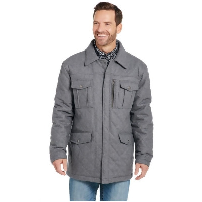 Cripple Creek Western Coat Mens Quilted Patch Ash Gray CR42066 