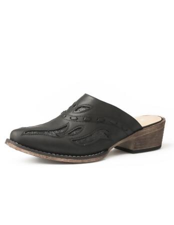 Roper Casual Shoes Womens Mule Beth Snip Toe Black 09-021-1564-2512 BL