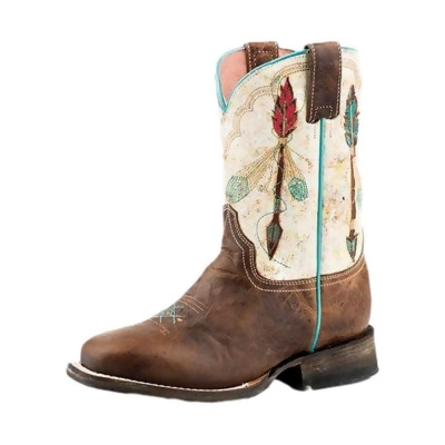 Roper Western Boots Girls Arrow Feather Tan 09-018-7022-8287 TA 