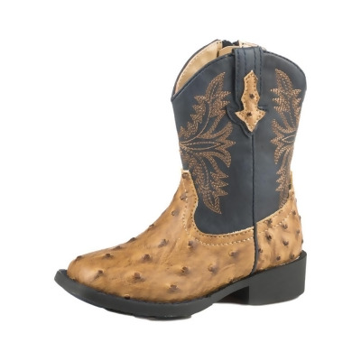 Roper Western Boots Boys Cowboy Cool Zipper Tan 09-017-1224-1526 TA 