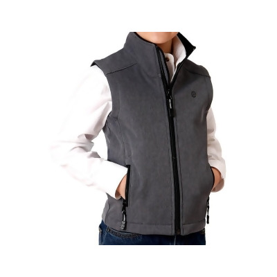 Roper Western Vest Boys Fleece Lined Zip Gray 03-397-0782-6138 GY 
