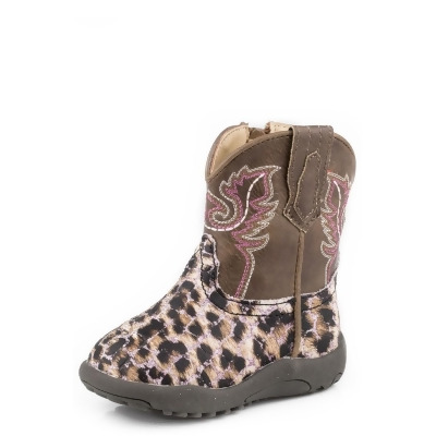 Roper Western Boots Girls Leopard Print Pink 09-016-1901-2565 PI 