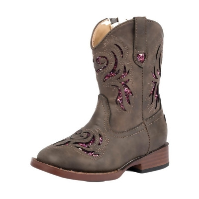 Roper Western Boots Girls Zip Brown Pink 09-017-1901-2015 BR 
