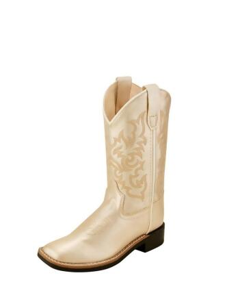 Old West Western Boots Girls Square Toe Leatherette Pull On VB9171 