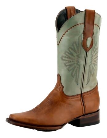 Ferrini Western Boots Mens Santa Fe Leather Square Toe Brandy 12871-55
