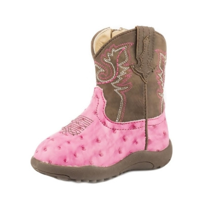 Roper Western Boots Girls Annabelle Ostrich Pink 09-016-1900-1522 PI 