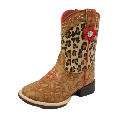 Twister Western Boots Girls Avery Leopard Print Side Zipper 4413308 