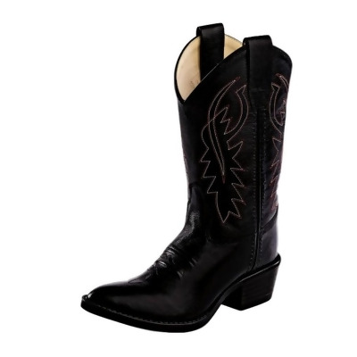 Old West Cowboy Boots Boys Goodyear Welt J Toe PVC Outsole Black 8110 