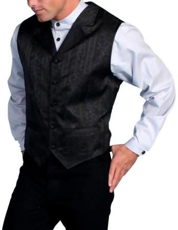Scully Western Vest Mens Formal Lined Floral Stripe Polyester F0_RW112 