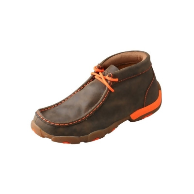 Twisted X Casual Shoes Boys Leather Moc Brown Orange YDM0006 