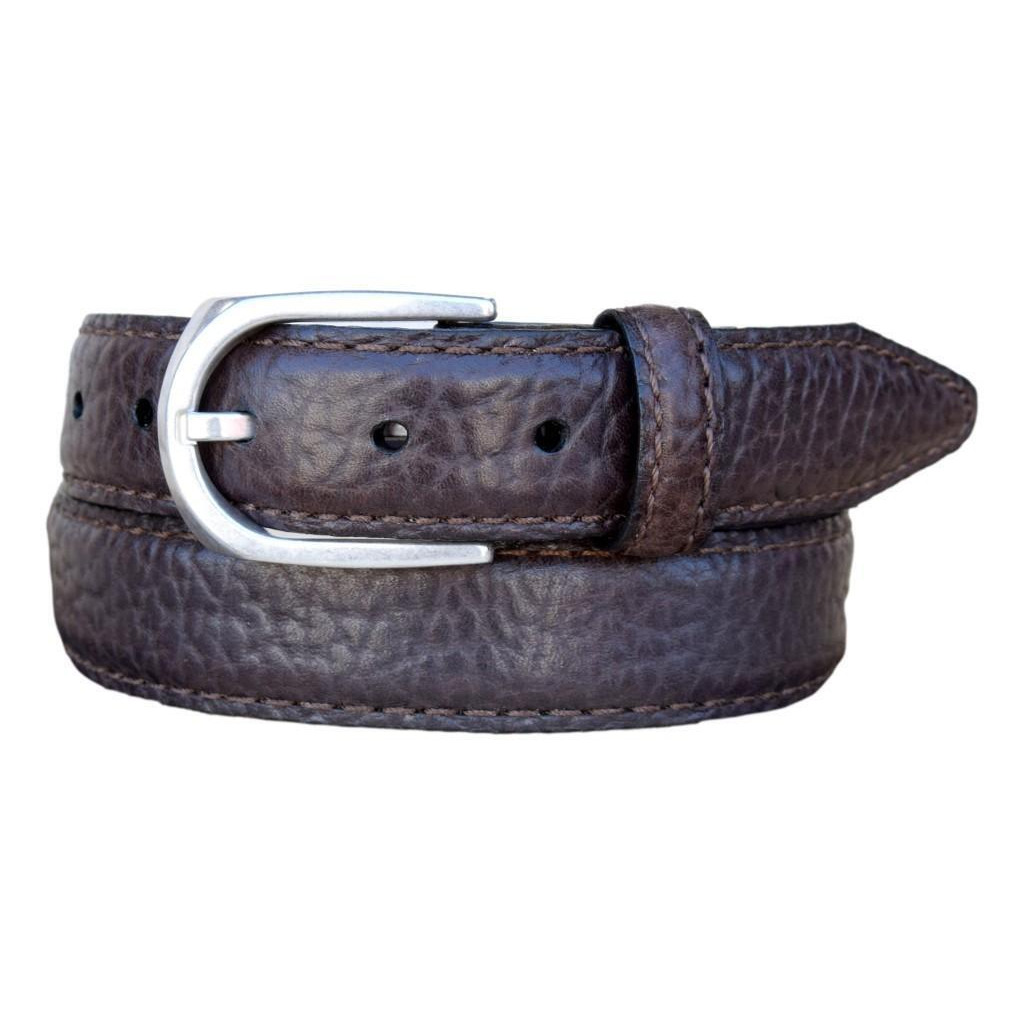 Vintage Bison Western Belt Mens Everest Stitching Snap Brown 112