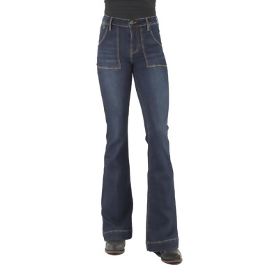 Stetson Western Jeans Womens High Rise Flare Slim 11-054-0921-2409 BU 