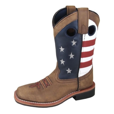 Smoky Mountain Western Boots Boys Stars Stripes Pull On Brown 3880 