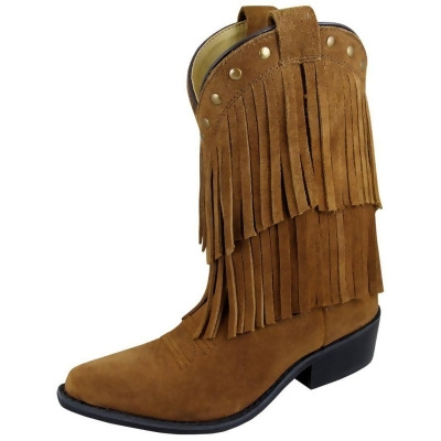Smoky Mountain Western Boots Girls Wisteria Leather Fringe Brown 3514 