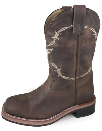 Smoky Mountain Western Boots Boys Logan Leather Brown Waxed 3923 