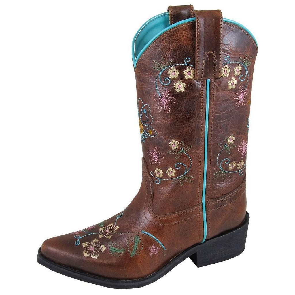 Smoky Mountain Western Boots Girls Florence Pull On Snip Brown 3861