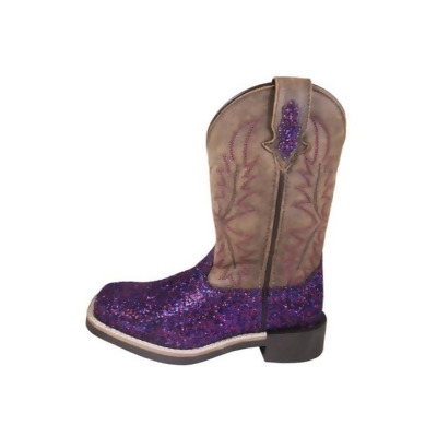 Smoky Mountain Western Boots Girls Ariel Leather Pull On Purple 3164 