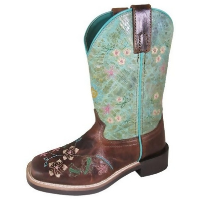 Smoky Mountain Western Boots Girls Wildflower Leather Brown 3023 