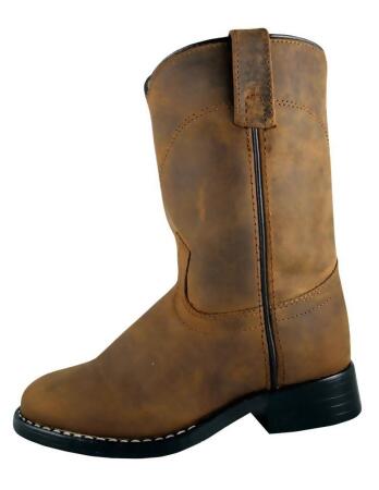 Smoky Mountain Western Boots Boys Roper Leather Roper Toe Brown 3036 